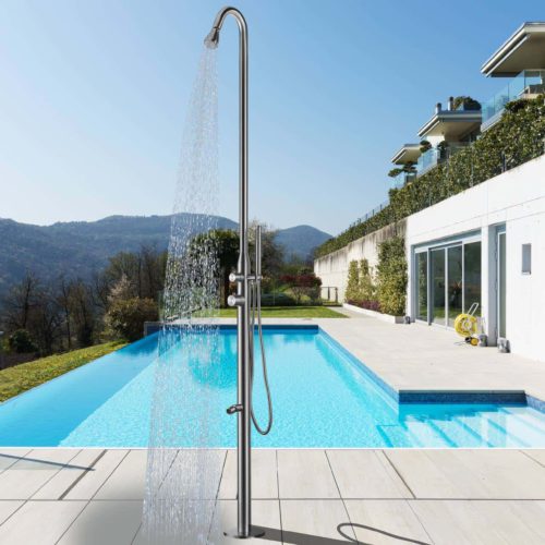 Doccia Esterna Inox Satinato 316l e Doccino Sined Doccia Stintino Inox