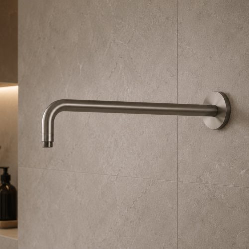 Braccio doccia parete lungo in acciaio inox 316L finitura canna fucile resistente