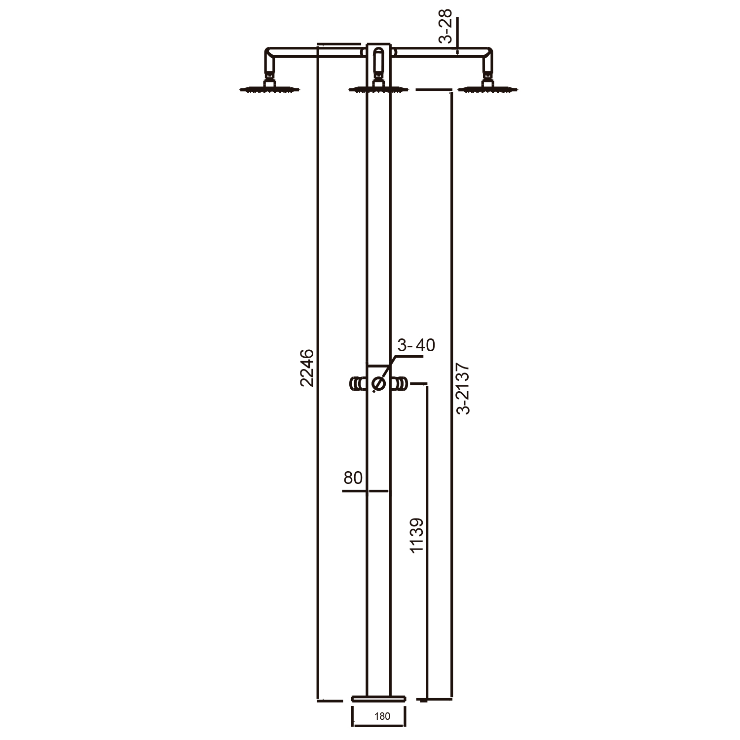 DOCCIA INOX CERBERO 3T
