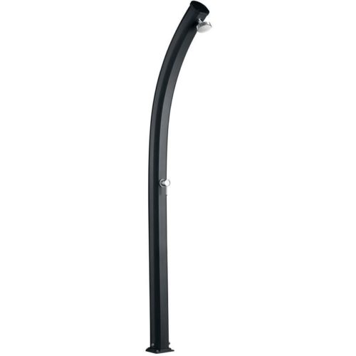 Doccia curva nera in alluminio predisposta per gettoniera 1 tubo h 226 cm
