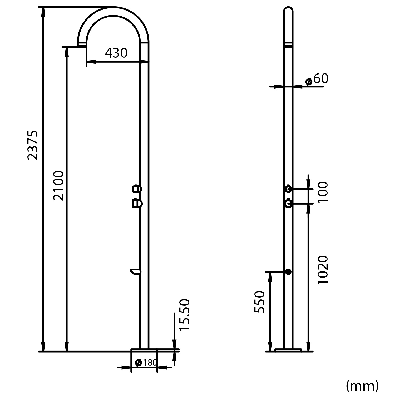DOCCIA OLBIA INOX 1