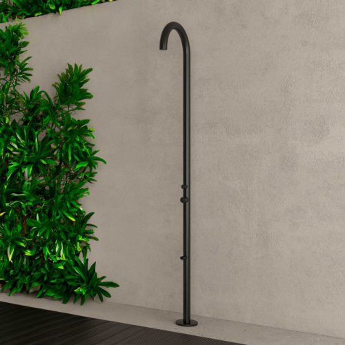 Doccia Esterna Acqua Calda e Fredda Sined Olbia Inox - Nero
