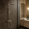 DOCCIA PARETE LEVANTE INOX Ambientata 100x100