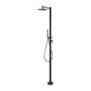 Doccia nera in acciaio 316 con rubinetto monocomando per piscine e giardini IMEX GPK012 ANG 100x100
