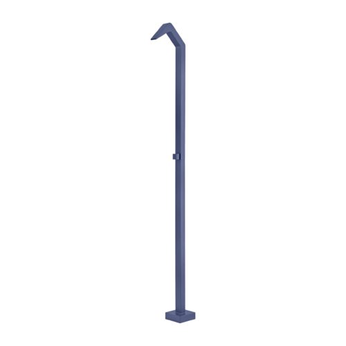 Doccia piscina blu in inox 316 con diffusore a cascata per esterni
