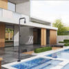 Doccia piscina grigia in acciaio 316 con diffusore anticalcare IMEX GPP001 AGCB Ambientata 100x100