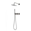 Kit doccia incasso parete canna di fucile acciaio inox 316L soffione 25 cm KIT DOCCIA PARETE 25 CANNA FUCILE 100x100