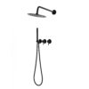 Kit doccia incasso parete 25 cm nero in acciaio inox 316L KIT DOCCIA PARETE ACQUA FREDDA 25 NERO 100x100