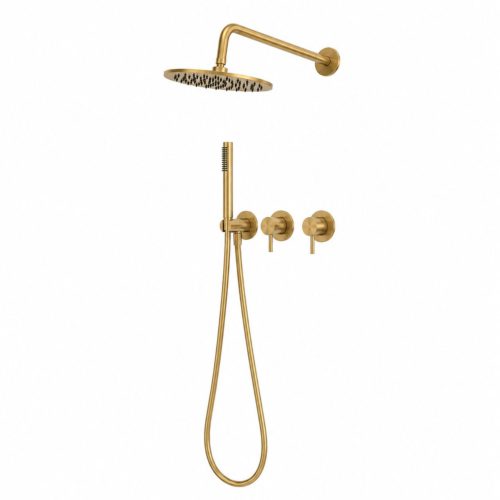 Kit incasso doccia a parete 30 cm oro in acciaio inox 316L