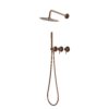 Kit doccia da incasso a parete 30 cm oro rosa in acciaio inox 316L KIT DOCCIA PARETE ACQUA FREDDA 30 ORO ROSA 100x100