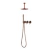 Kit incasso doccia a parete 25 cm oro rosa in acciaio inox 316L KIT DOCCIA SOFFITTO ACQUA FREDDA CORTO 25 ORO ROSA 100x100