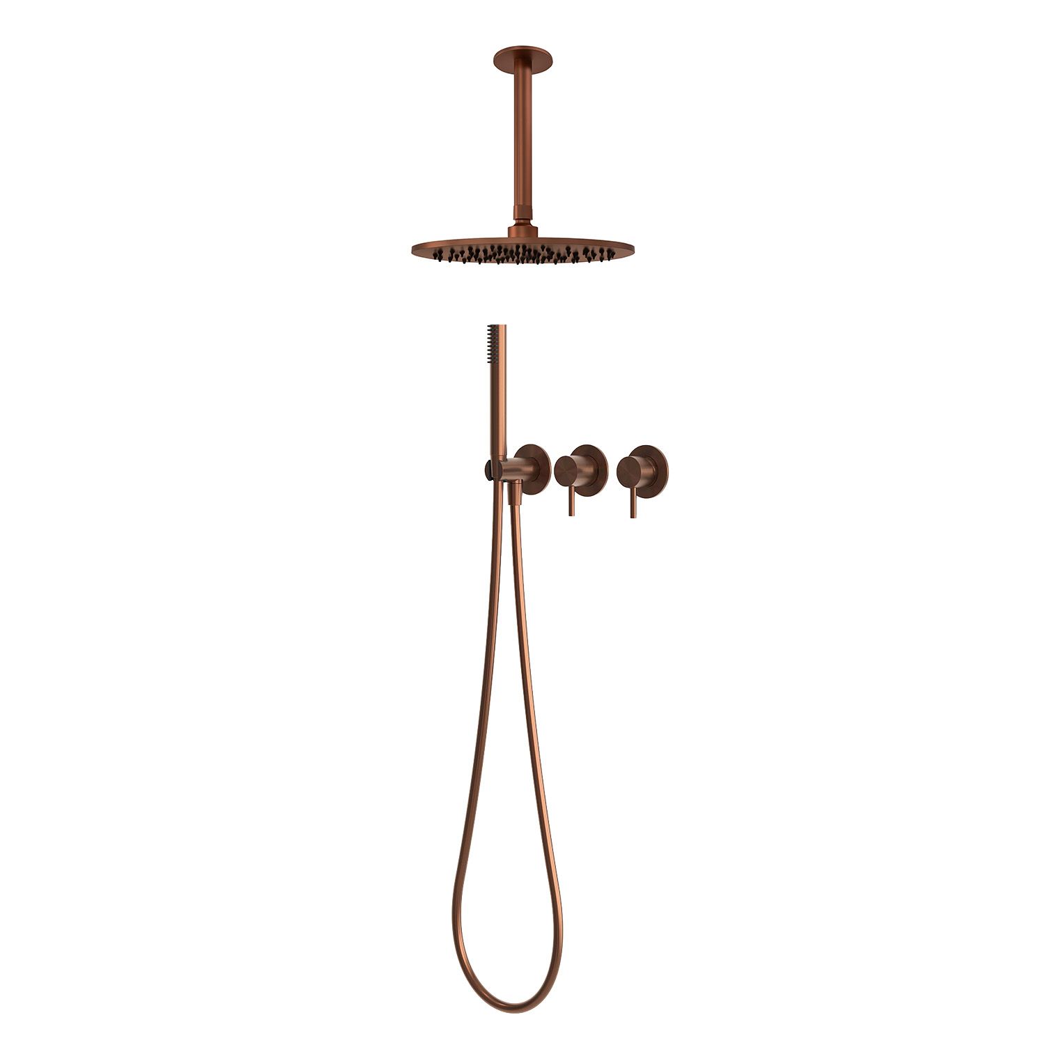 KIT DOCCIA SOFFITTO ACQUA FREDDA LUNGO 30 ORO ROSA