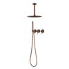 Kit doccia a soffitto 25 cm nero in acciaio inox 316L anticorrosione KIT DOCCIA SOFFITTO LUNGO 25 ORO ROSA 100x100
