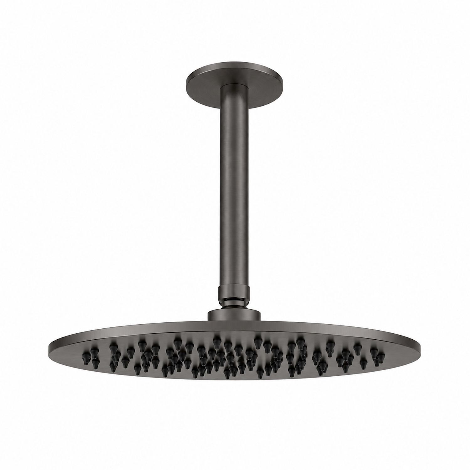 Soffione doccia soffitto 25 cm inox 316L canna fucile Kit Braccio Soffione Inox 25 Gun metal