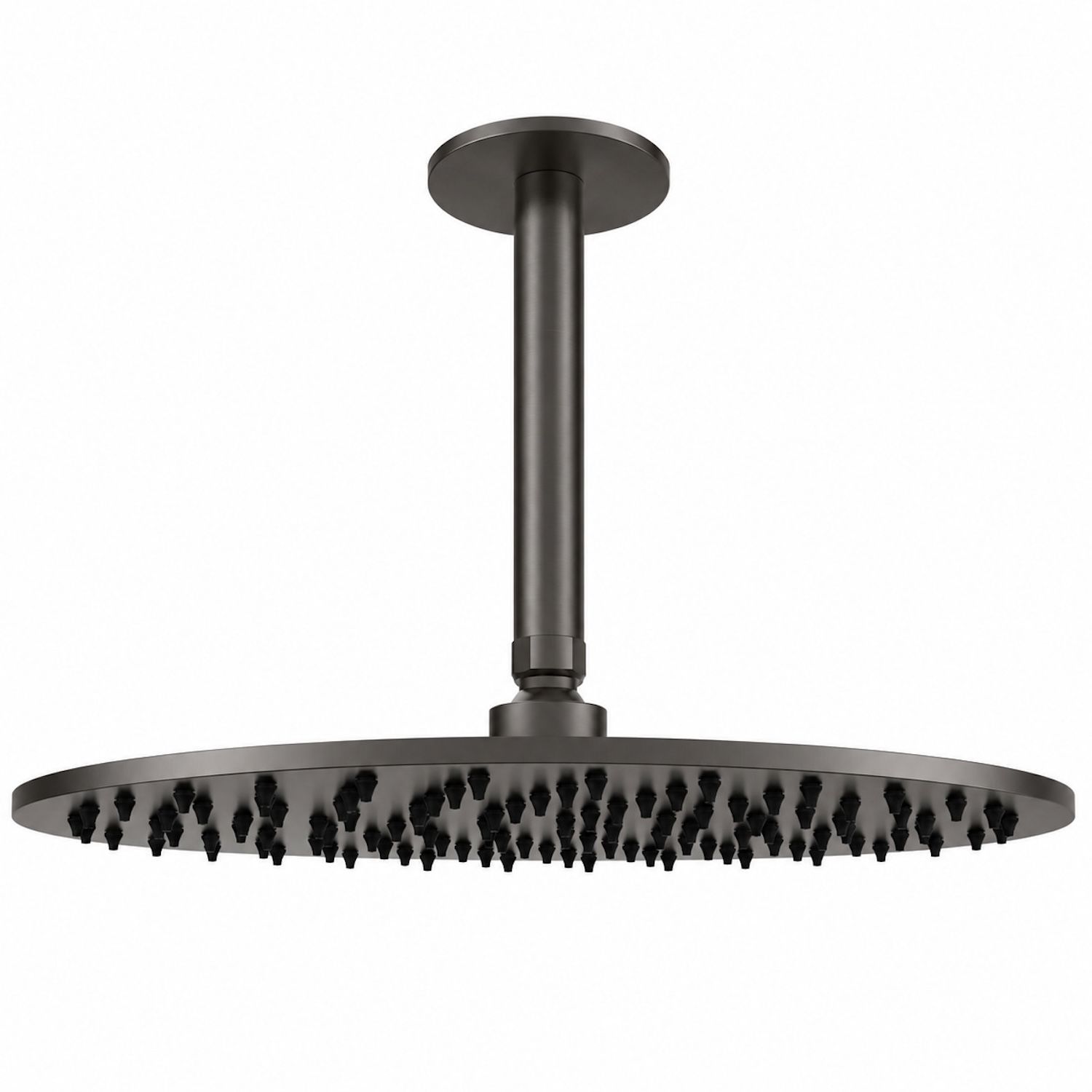 kit soffione soffitto 30 cm inox gun metal eleganza e durata Kit Braccio Soffione Inox 30 Gun metal
