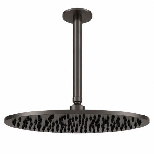 Kit doccia a soffitto inox satinato in acciaio 316L con soffione 30 cm e braccio lungo