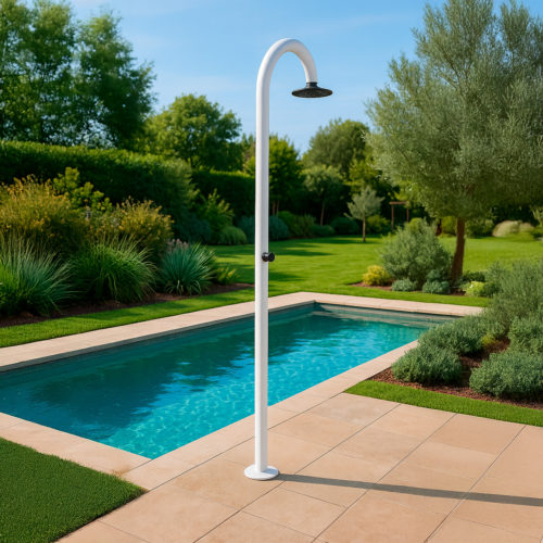 Doccia In Alluminio Temporizzata Acqua Fredda Sined Luna Timer Bianca