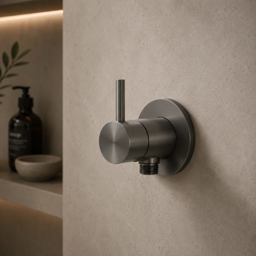 Miscelatore doccia a muro con attacco shattaf acciaio inox 316L canna di fucile