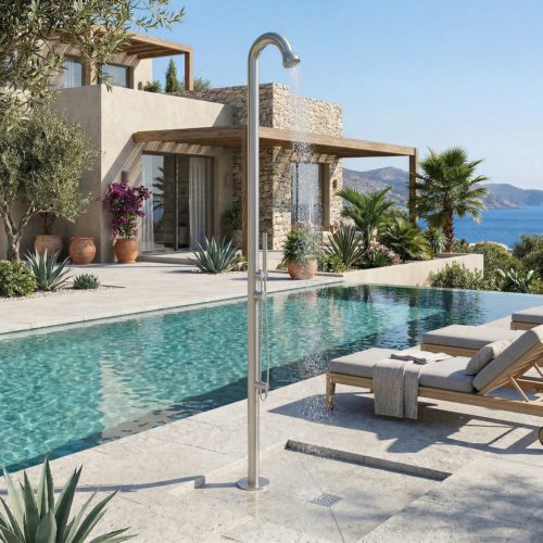 Home Doccia per piscina inox in acciaio inox 316L installazione esterna
