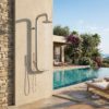 Doccia a parete inox in acciaio inox 316L installazione a muro MX1015C INOX Ambientata 100x100