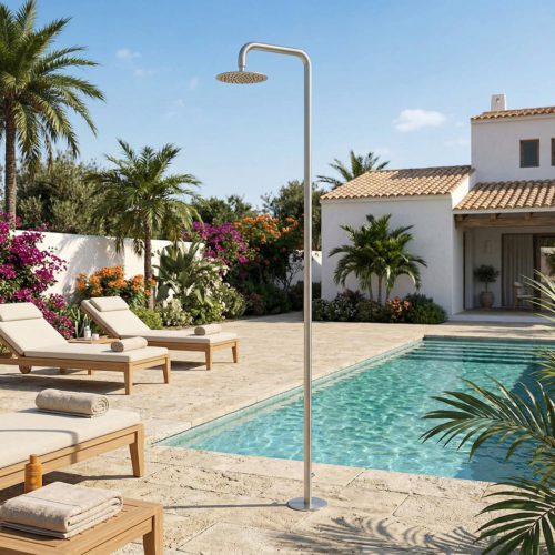 Doccia piscina inox acciaio inox 316L soffione 25 cm anticalcare