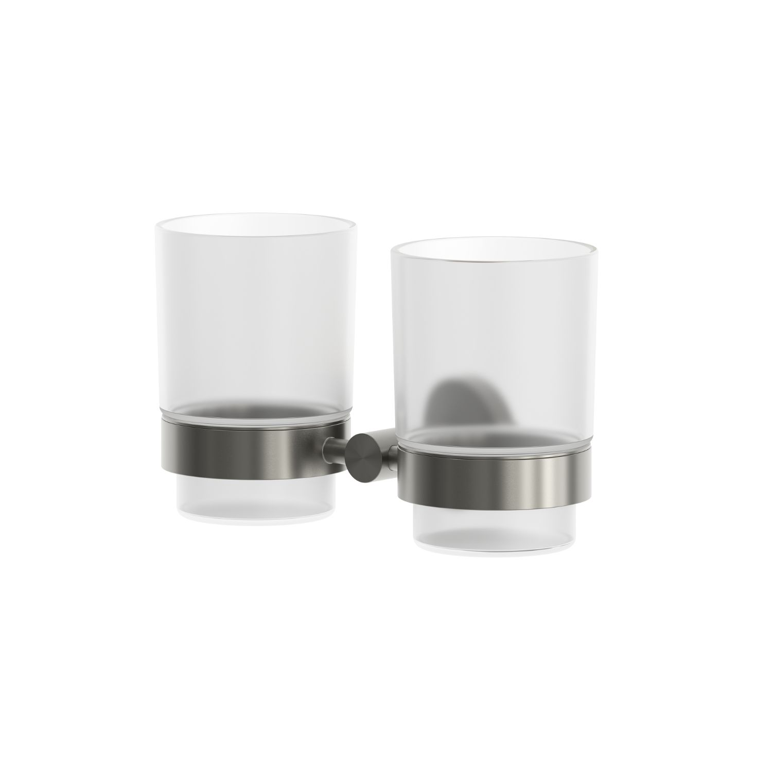 porta bicchieri doppio levante in acciaio inox oro rosa eleganza e resistenza per il tuo bagno Porta bicchieri bagno doppio acciaio PVD
