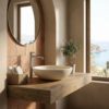 Rubinetto lavabo canna di fucile in acciaio inox 316L design moderno resistente RUBINETTO LAVABO LEVANTE ALTO CANNA FUCILE Ambientata 100x100