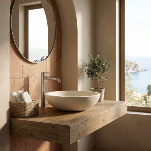 Rubinetto lavabo canna di fucile in acciaio inox 316L design moderno resistente