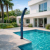 Doccia solare curva piscina 30L alluminio grigio RAL9023 225 cm SS0965 GREY Ambientata 100x100